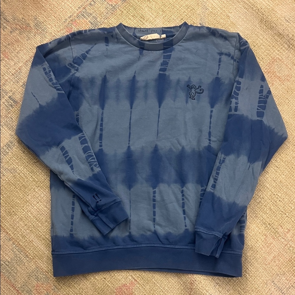 Roller Rabbit Indigo Tie-Dye Crewneck Sweater